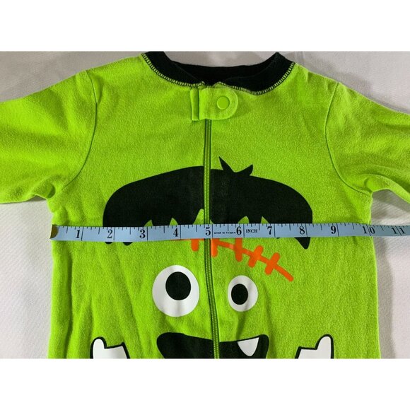Garanimals Baby 6-9M Frankenstein Sleep Play Bodysuit 2 pc Set Halloween Green - Picture 13 of 16